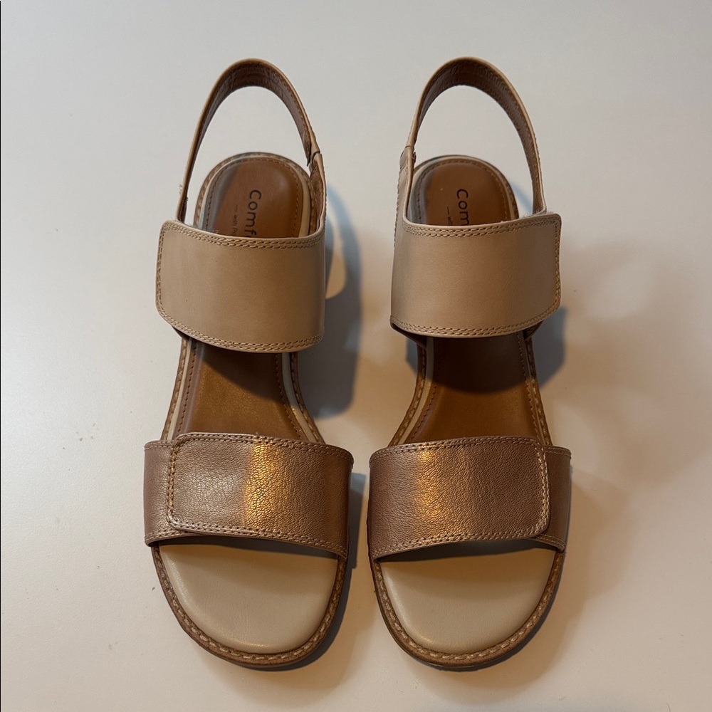 Beige and Tan Women's Sandals
